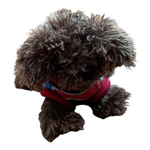 The Children's Place Dog Plush Fuzzy Puppy‎ Striped Sweater Brown Stuffed Animal